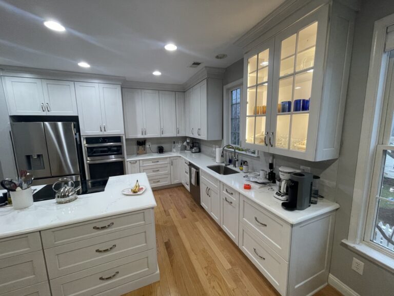 Kitchen remodel in Gainesville VA with white cabinetry and updated layout