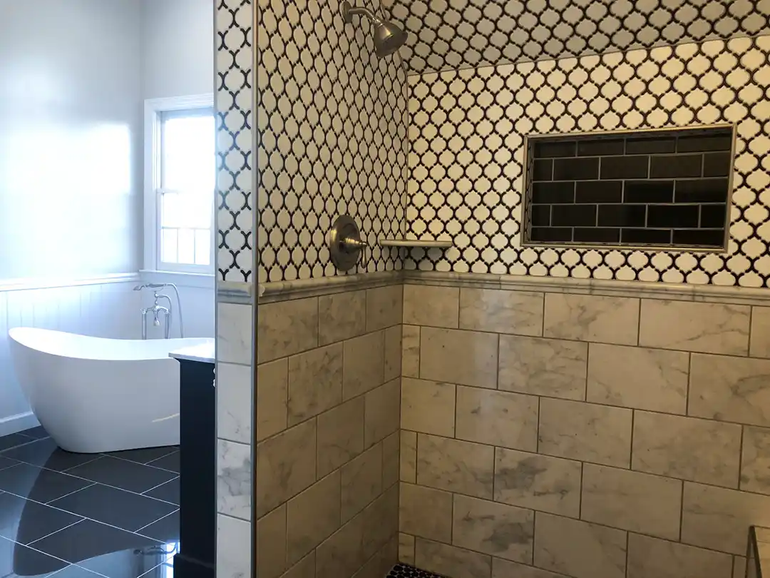 manassas-va-primary-bathroom-remodel-patterned-tile-shower-freestanding-tub
